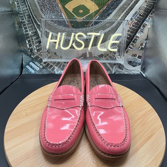 G H Bass & Co. Weejuns Bass Diane Pink Leather Loafers Women’s Sz 8 Preppy - Picture 6 of 12